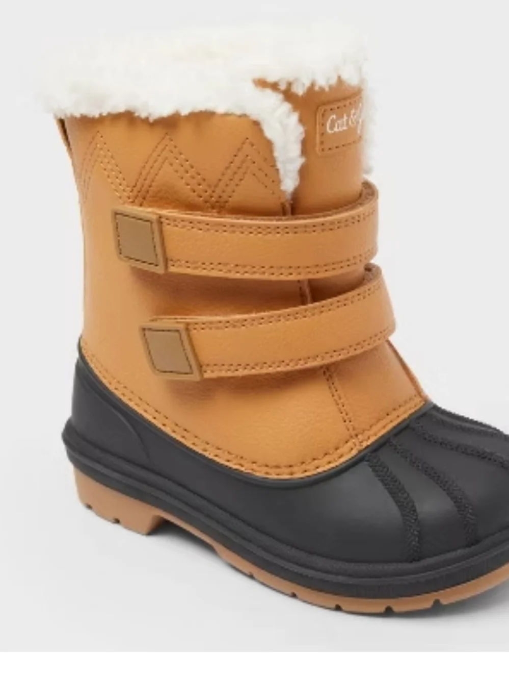 Kids Waterproof Winter Boots in Tan and Black